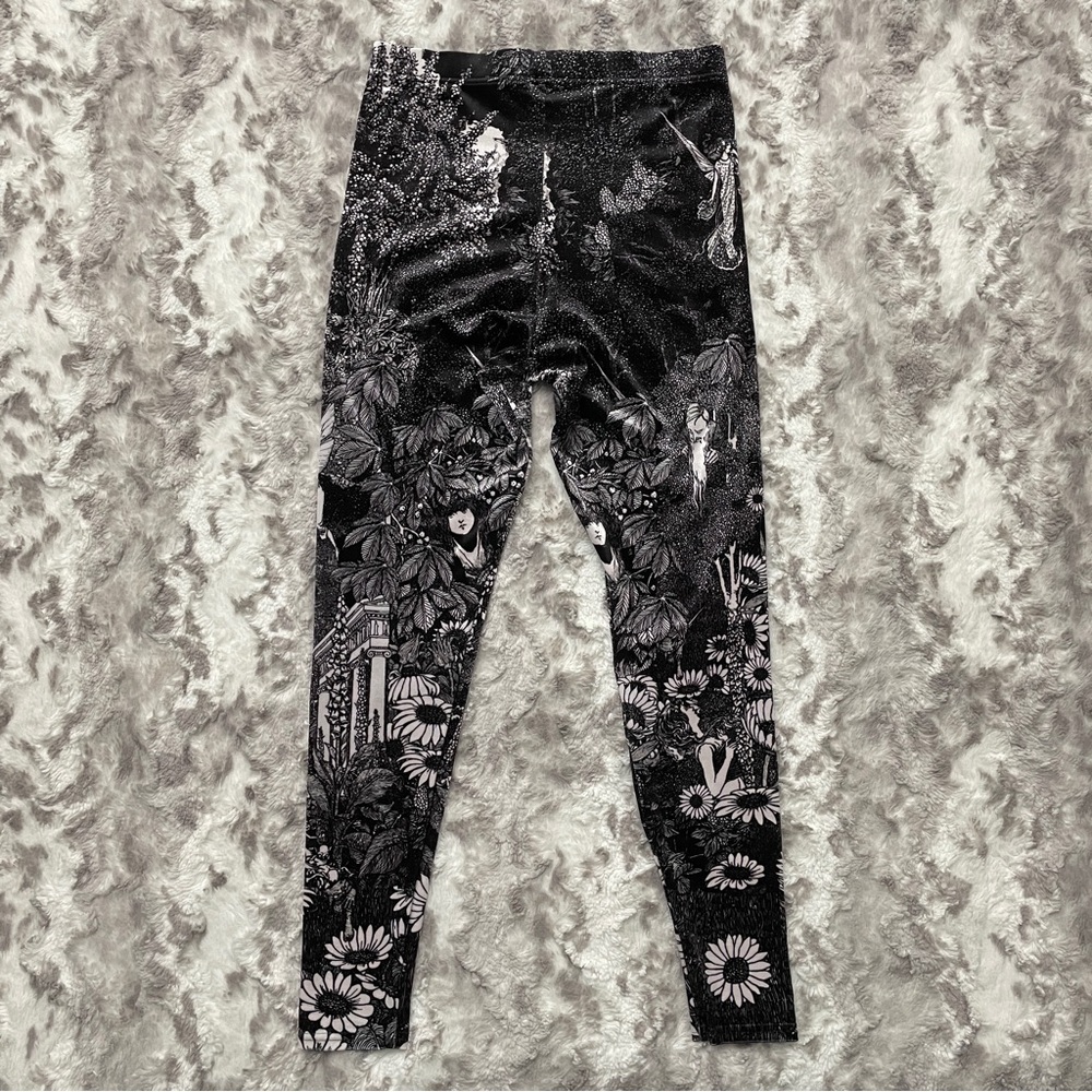 BlackMilk William Heath Robinson’s Fairy Tales Velvet HW Leggings - Picture 6 of 7